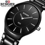 Switzerland luxury brand Wristwatches Binger ceramic quartz watches men lovers style 300M Water Resistance B8006B-2 - Urban Vault