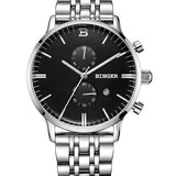 Switzerland watches men luxury brand Wristwatches BINGER Quartz watch glowwatch full stainless steel Chronograph Diver B1122-2 - Urban Vault
