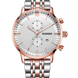 Switzerland watches men luxury brand Wristwatches BINGER Quartz watch glowwatch full stainless steel Chronograph Diver B1122-2 - Urban Vault