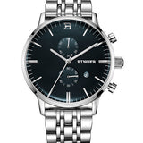 Switzerland watches men luxury brand Wristwatches BINGER Quartz watch glowwatch full stainless steel Chronograph Diver B1122-2 - Urban Vault