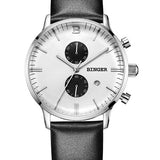 Switzerland watches men luxury brand Wristwatches BINGER Quartz watch glowwatch full stainless steel Chronograph Diver B1122-2 - Urban Vault