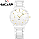 Switzerland luxury brand Wristwatches Binger ceramic quartz watches men lovers style 300M Water Resistance B8006B-2 - Urban Vault