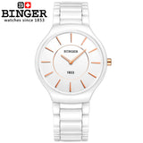 Switzerland luxury brand Wristwatches Binger ceramic quartz watches men lovers style 300M Water Resistance B8006B-2 - Urban Vault
