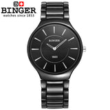 Switzerland luxury brand Wristwatches Binger ceramic quartz watches men lovers style 300M Water Resistance B8006B-2 - Urban Vault