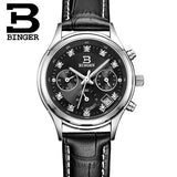Switzerland Binger watches women luxury quartz waterproof full stainless steel Chronograph Wristwatches BG6019-W3 - Urban Vault