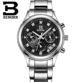 Switzerland Binger watches women luxury quartz waterproof full stainless steel Chronograph Wristwatches BG6019-W3 - Urban Vault