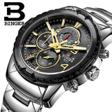 Switzerland watches men luxury brand Wristwatches BINGER quartz watch multifunctional military Stop Watch glowwatch B6011-2 - Urban Vault