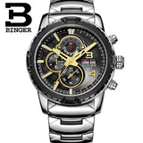 Switzerland watches men luxury brand Wristwatches BINGER quartz watch multifunctional military Stop Watch glowwatch B6011-2 - Urban Vault