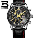 Switzerland watches men luxury brand Wristwatches BINGER quartz watch multifunctional military Stop Watch glowwatch B6011-2 - Urban Vault