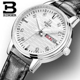 Switzerland Binger watches women fashion luxury watch ultrathin quartz glowwatch leather strap Wristwatches B3036G-4 - Urban Vault