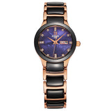 Switzerland Binger ceramic wristwatches Women fashion quartz watch rhinestone Lovers watches 100M Water Resistance B-8007 - Urban Vault