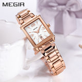MEGIR Ladies Watches Rose Gold Luxury Women Bracelet Watch for Lovers Fashion Girl Quartz Wristwatch Clock Relogio Feminino 1079 - Urban Vault