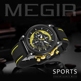 Creative MEGIR Race Chronograph Sport Watch Men Silicone Army Military Wrist Watches Clock Men Top Brand Luxury Relogio Masculino - Urban Vault