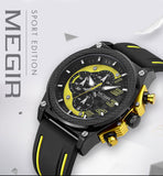 Creative MEGIR Race Chronograph Sport Watch Men Silicone Army Military Wrist Watches Clock Men Top Brand Luxury Relogio Masculino - Urban Vault