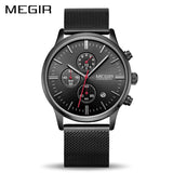 MEGIR Harvard Watch Men Stainless Steel Quartz Men Watches Chronograph Watch Clock Men Relogio Masculino for Male Students Relogios - Urban Vault