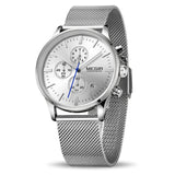 MEGIR Harvard Watch Men Stainless Steel Quartz Men Watches Chronograph Watch Clock Men Relogio Masculino for Male Students Relogios - Urban Vault