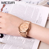 MEGIR Elegant Chronograph Women Watches Relogio Feminino Luxury Brand Ladies Sport Wrist Watch Clock Girl Lovers Wristwatches Hour xfcs - Urban Vault