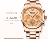 MEGIR Elegant Chronograph Women Watches Relogio Feminino Luxury Brand Ladies Sport Wrist Watch Clock Girl Lovers Wristwatches Hour xfcs - Urban Vault