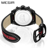 MEGIR Endurance Chronograph Sport Watch Men Quartz Wristwatches Clock Fashion Leather Army Military Watches Hour Time Relogio Masculino - Urban Vault