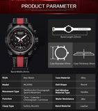 MEGIR Endurance Chronograph Sport Watch Men Quartz Wristwatches Clock Fashion Leather Army Military Watches Hour Time Relogio Masculino - Urban Vault