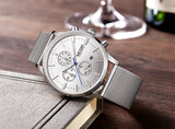 MEGIR Harvard Watch Men Stainless Steel Quartz Men Watches Chronograph Watch Clock Men Relogio Masculino for Male Students Relogios - Urban Vault